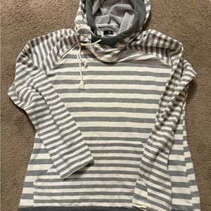 AMPERSAND AVE Gray and White Striped Sweater